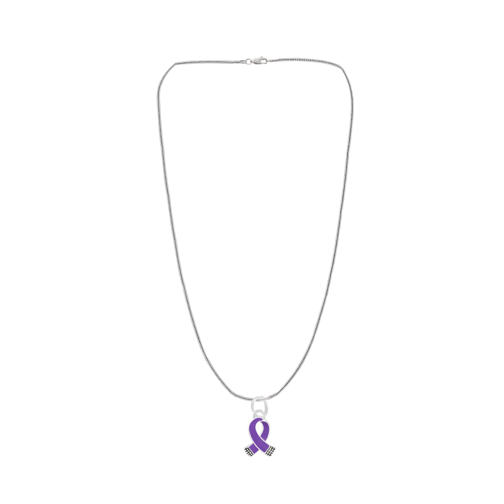 Small Size Purple Ribbon Necklaces
