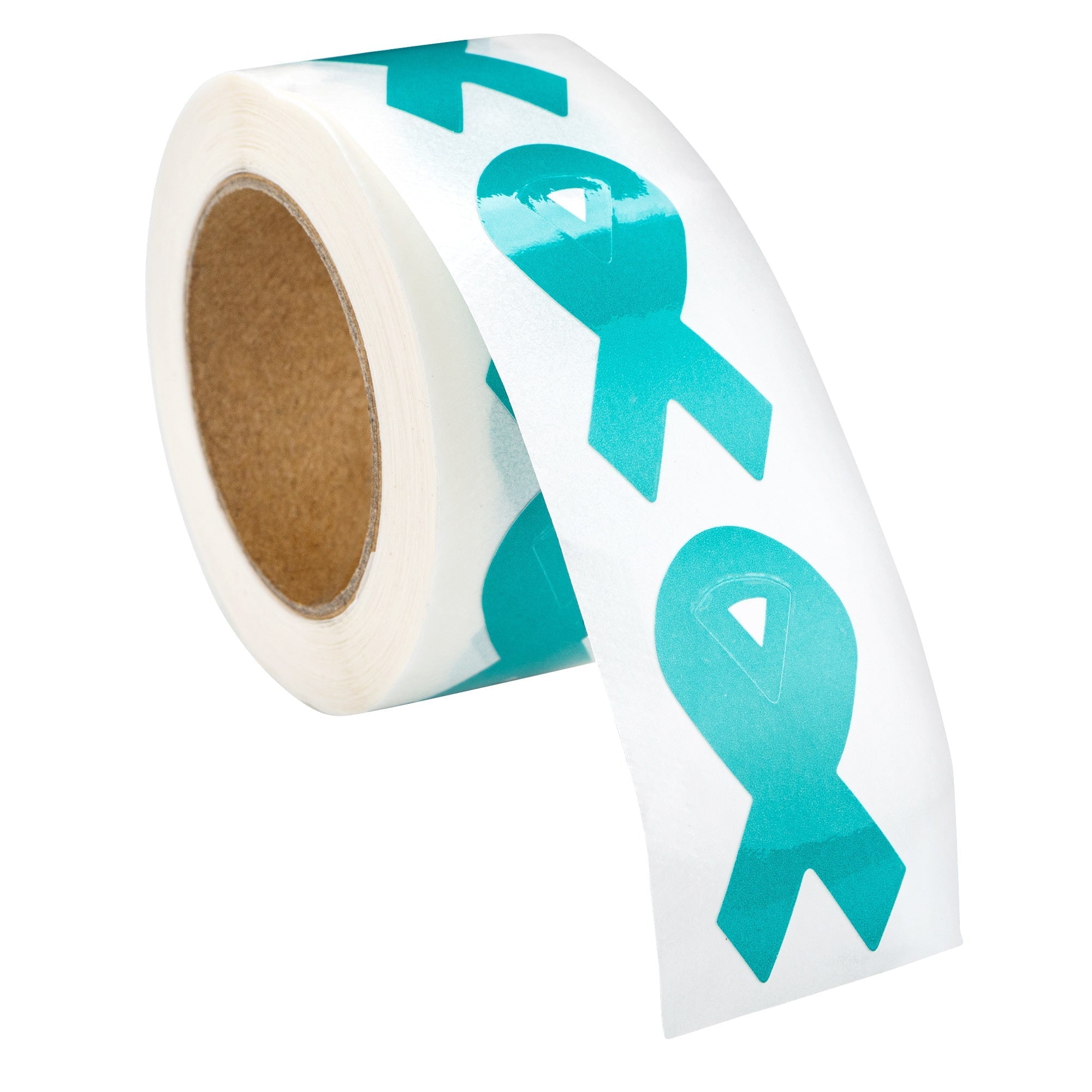 Small Teal Ribbon Stickers (250 per Roll)