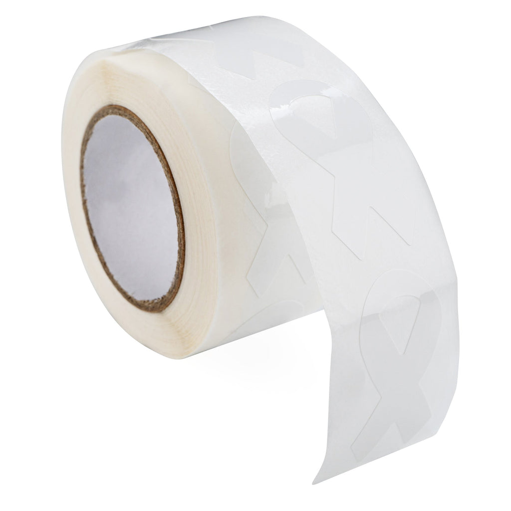 Small White Ribbon Stickers (250 per Roll)