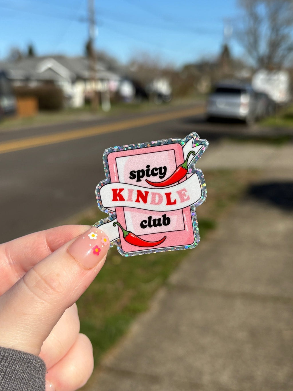 Spicy Kindle Glitter Sticker
