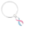 Split Style Pink & Blue Ribbon Key Chains