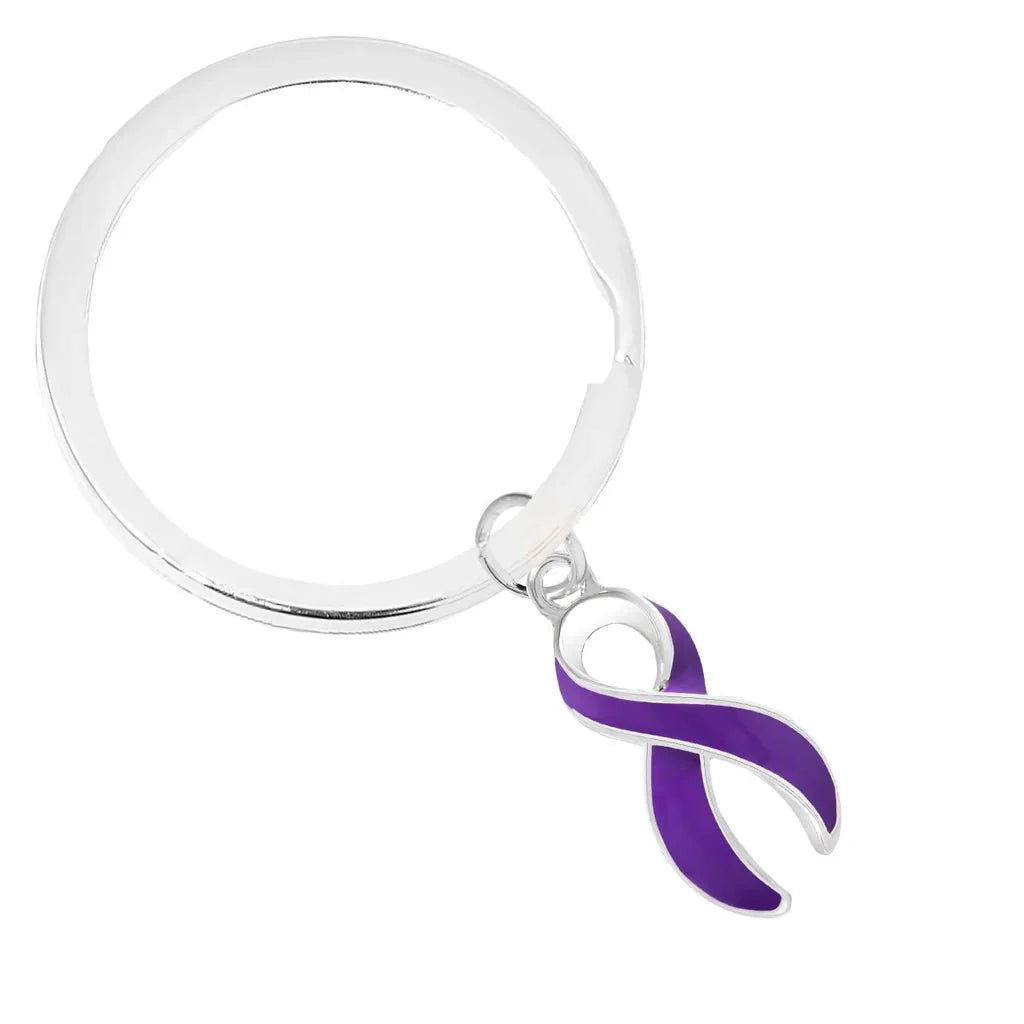 Split Style Purple Ribbon Key Chains