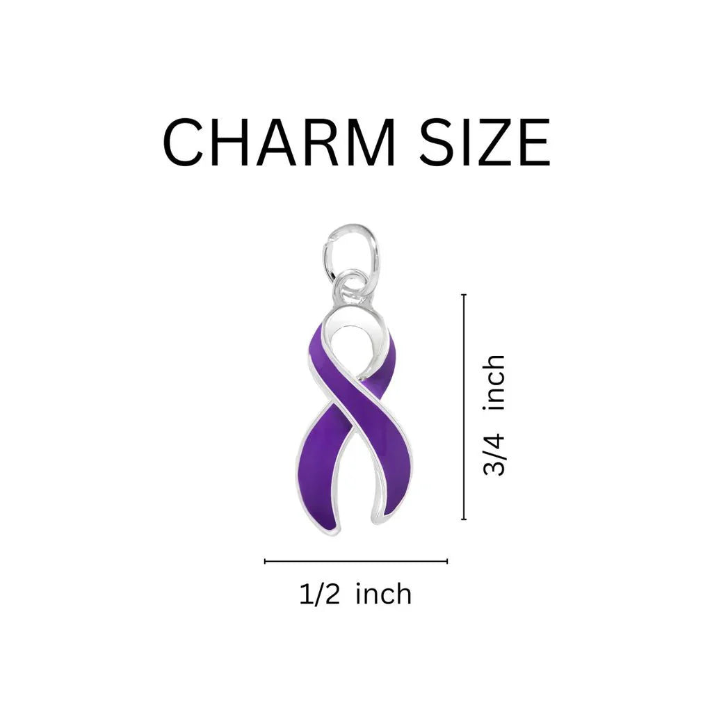 Split Style Purple Ribbon Key Chains