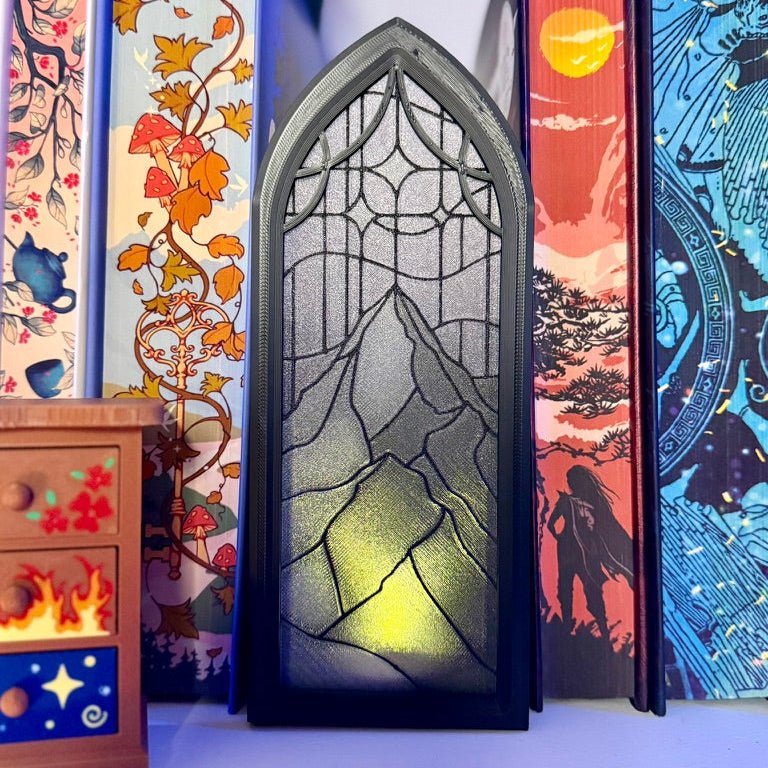 Stained Glass-Style Tealight Velaris Inspired Book Nook with Storage