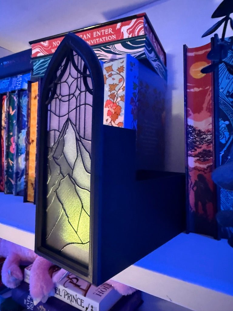 Stained Glass-Style Tealight Velaris Inspired Book Nook with Storage