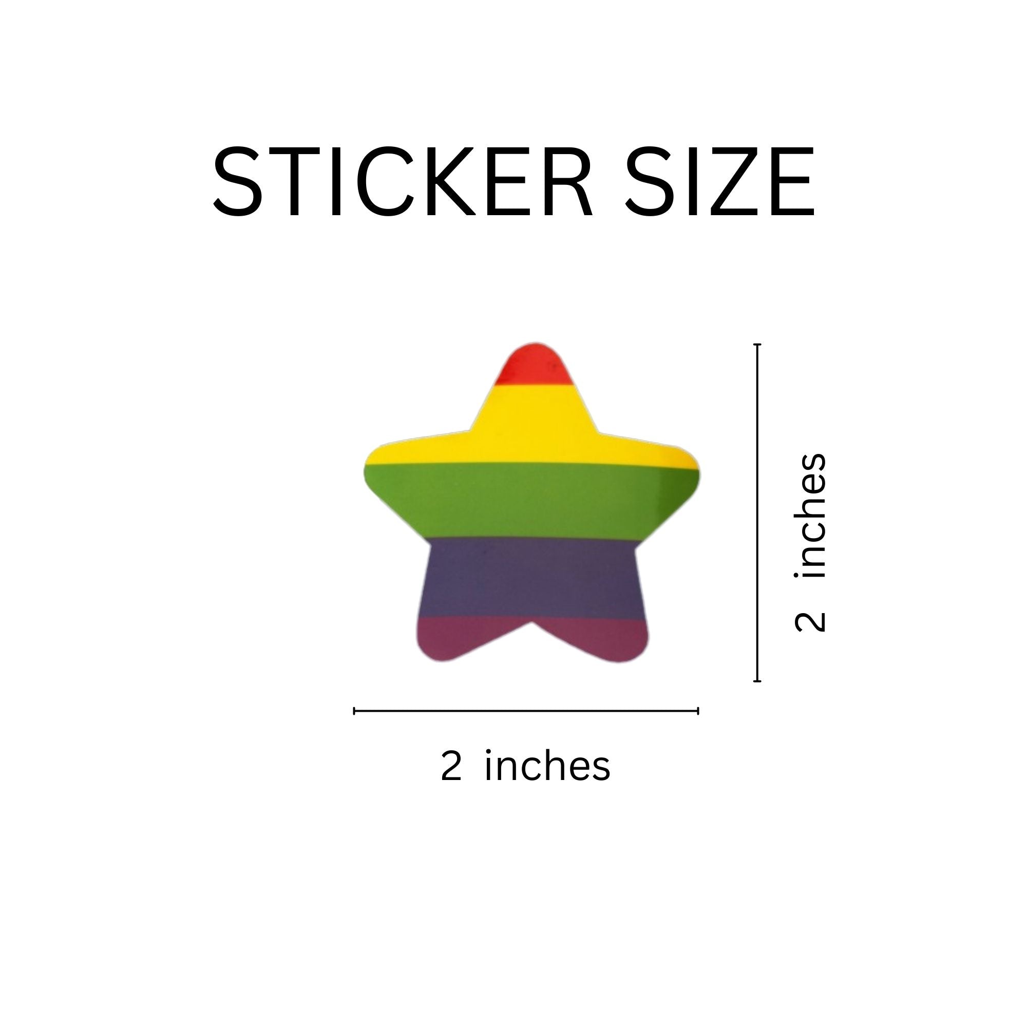 Star Shaped Rainbow Stickers (250 per Roll)