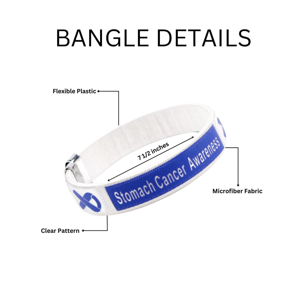 Stomach Cancer Periwinkle Ribbon Bangle Bracelets