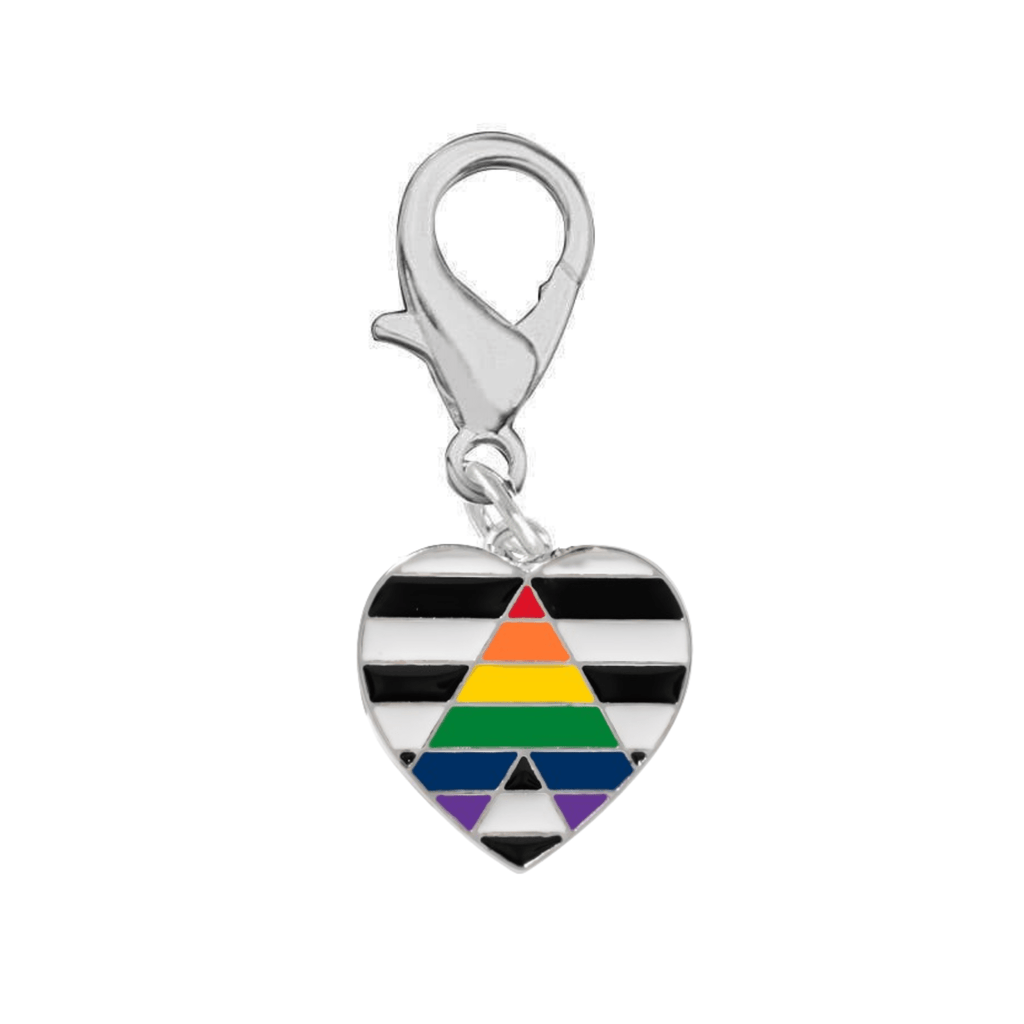 Straight Ally Flag Heart Hanging Charms