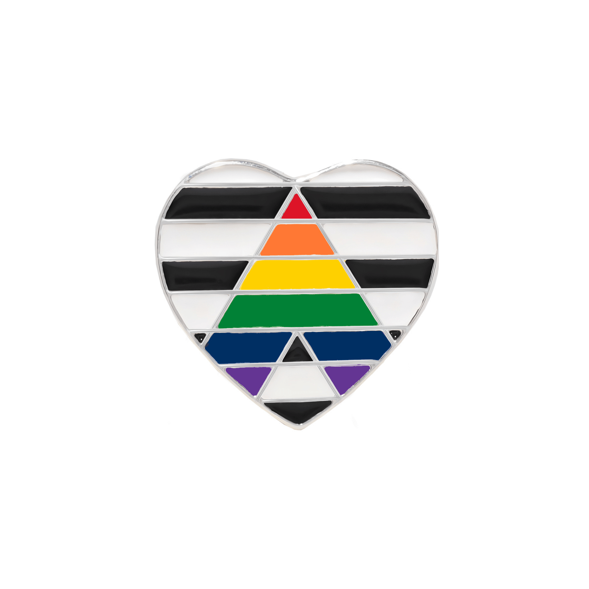 10 Pack Straight Ally Flag Heart Pins