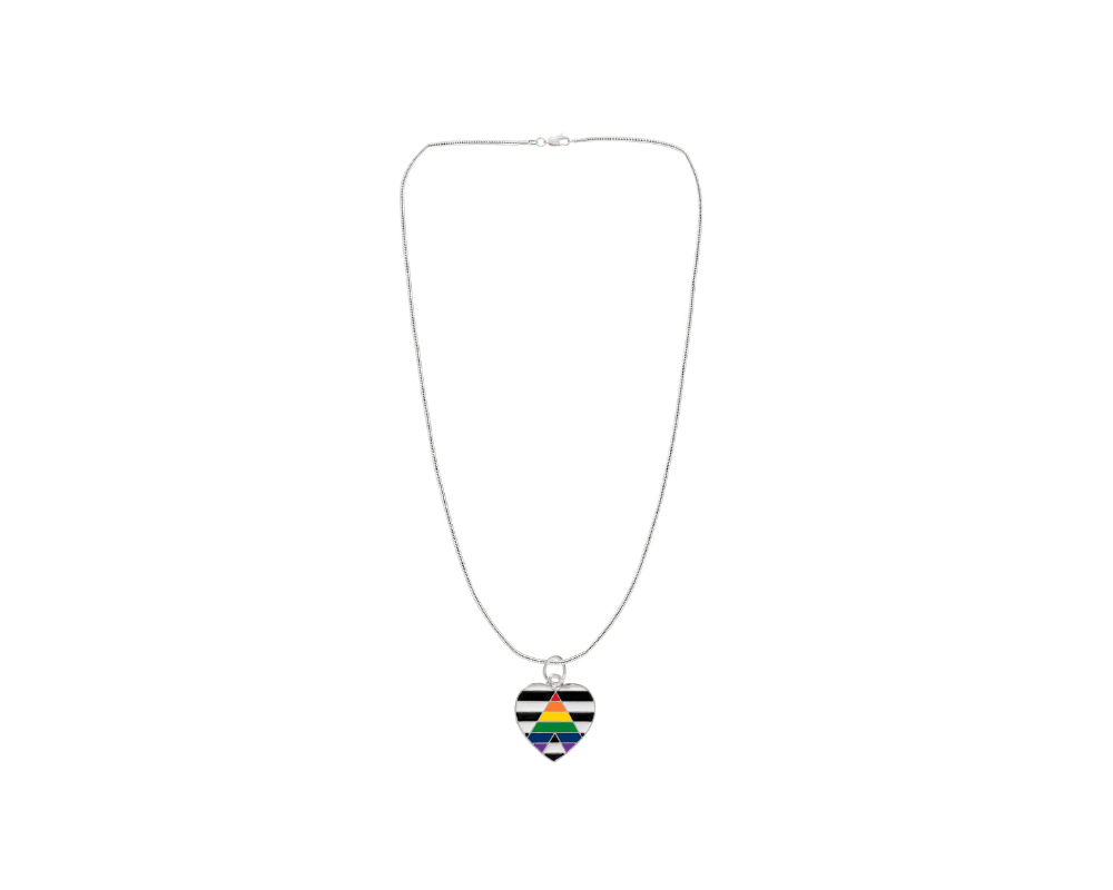 Straight Ally Flag Rectangle Necklaces