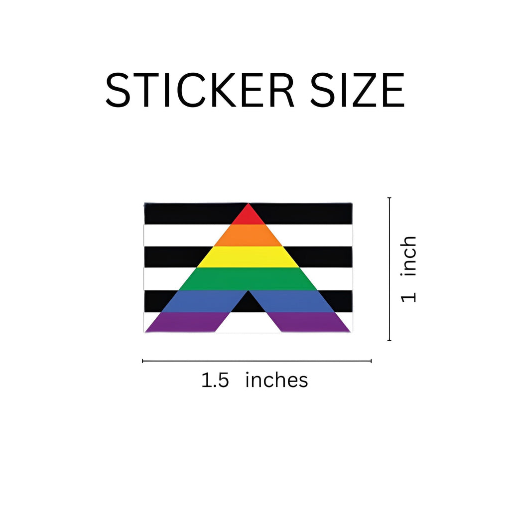 Straight Ally Flag Stickers (250 per Roll)