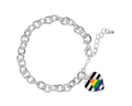 Straight Ally Heart Chunky Link Style Bracelets