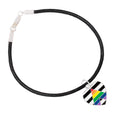 Straight Ally Heart Flag Black Cord Bracelets