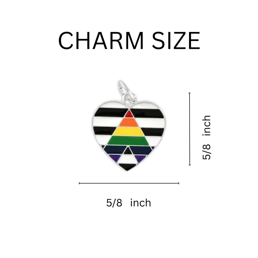 Straight Ally Heart Flag Black Cord Bracelets