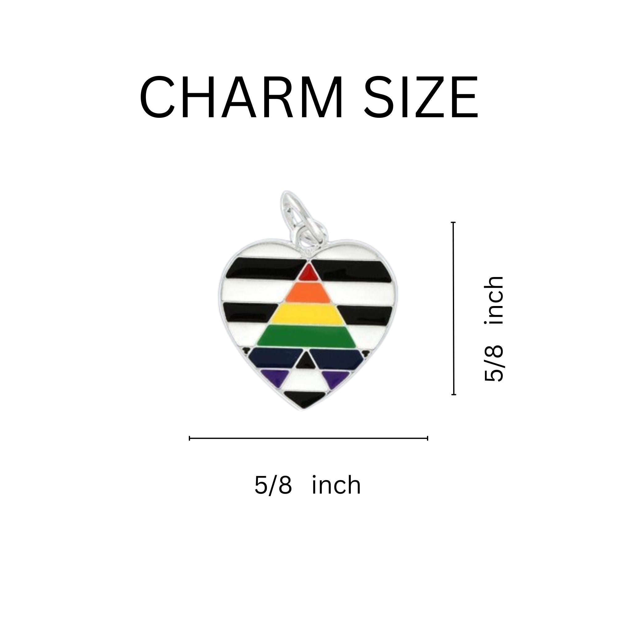 Straight Ally Heart Flag Black Cord Bracelets
