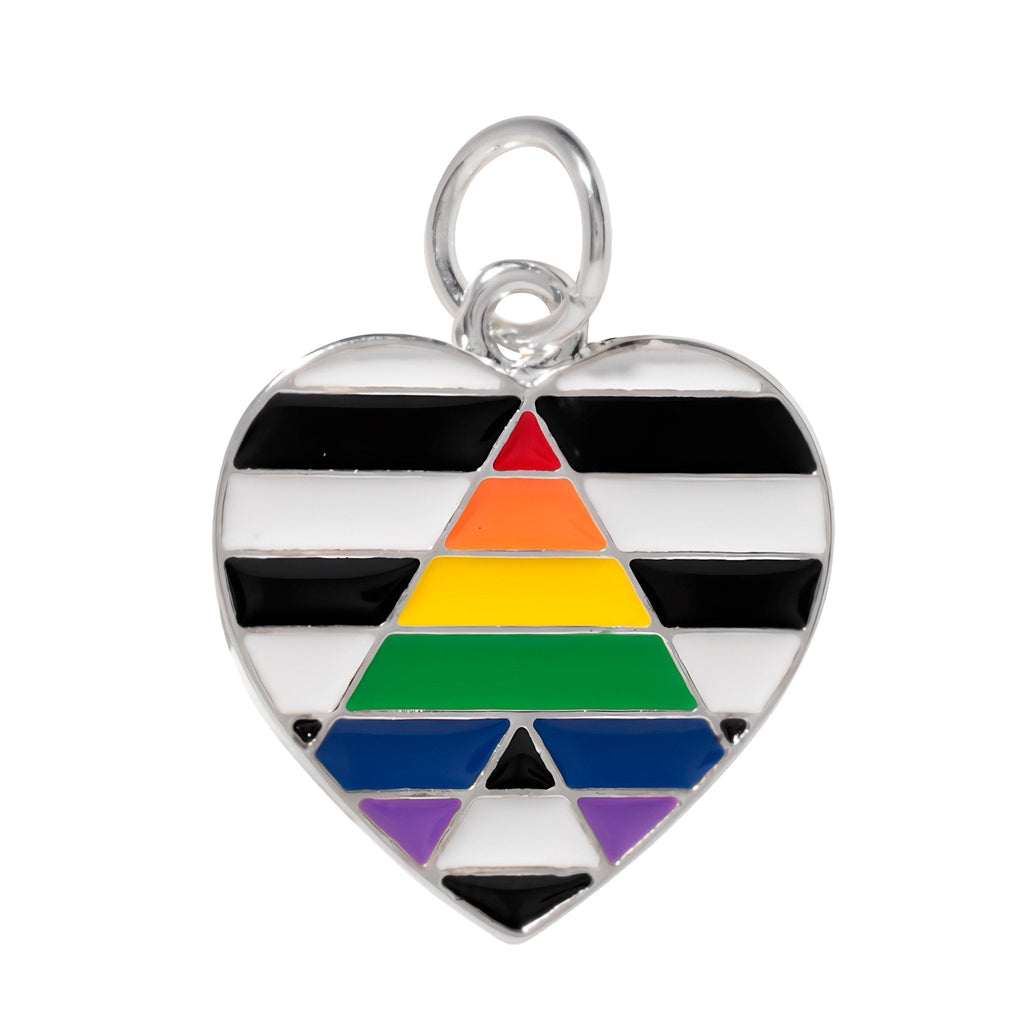 10 Pack Straight Ally LGBTQ Pride Heart Charms