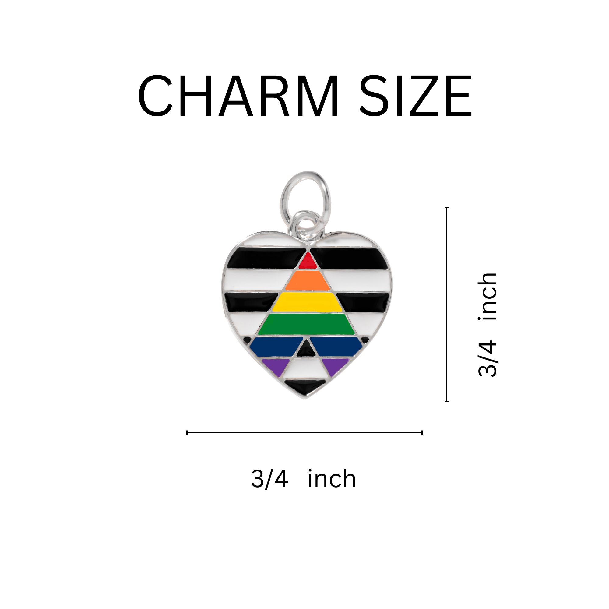 Straight Ally LGBTQ Pride Heart Retractable Charm Bracelets