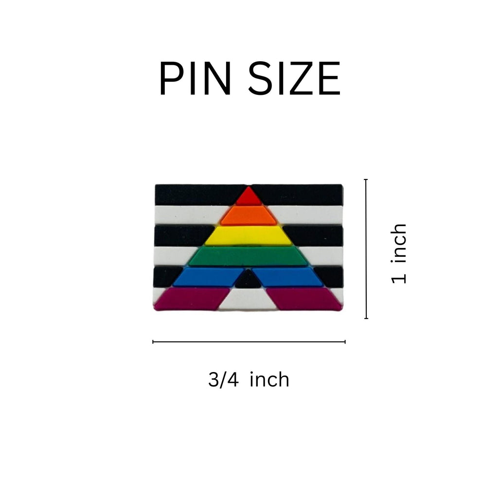 Straight Ally Rectangle Flag Silicone Pins