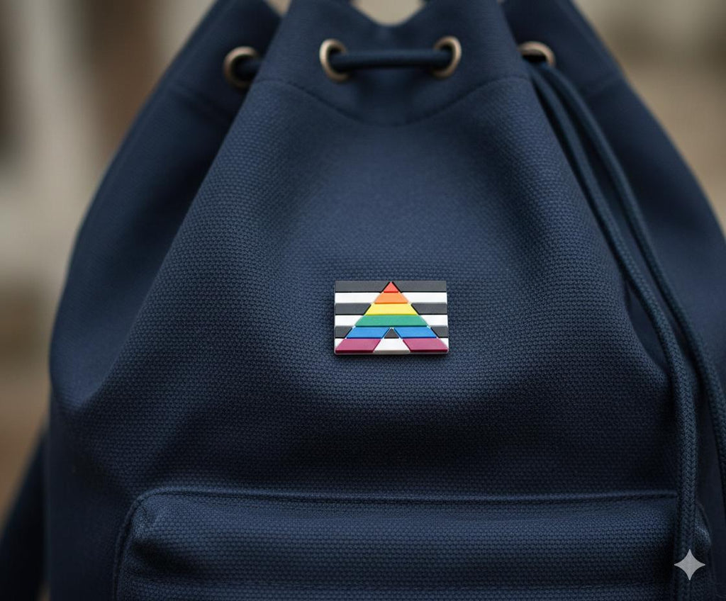 Straight Ally Rectangle Flag Silicone Pins