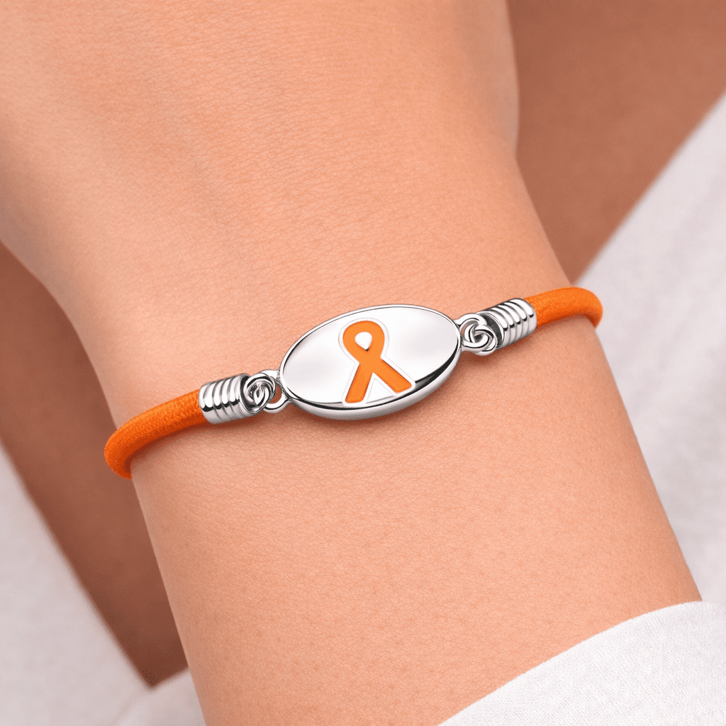Stretchable Orange Ribbon Bracelets