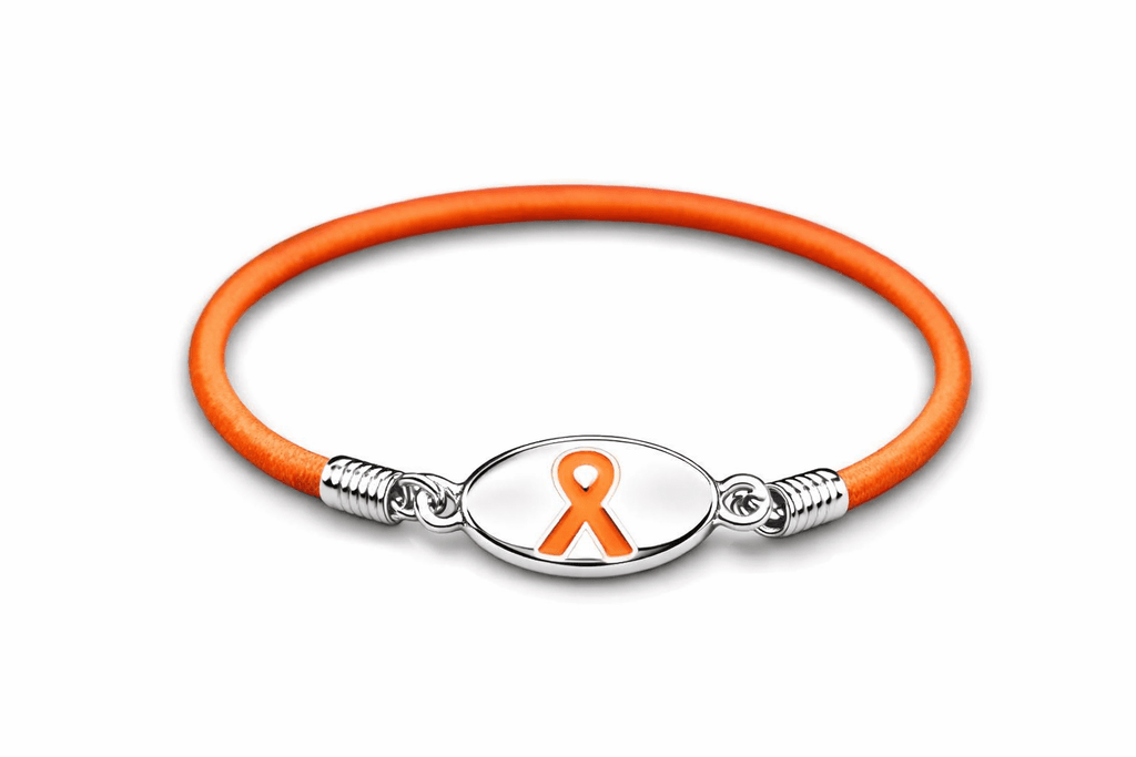 Stretchable Orange Ribbon Bracelets