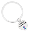 Suicide Awareness Heart Charm Split Style Key Chains