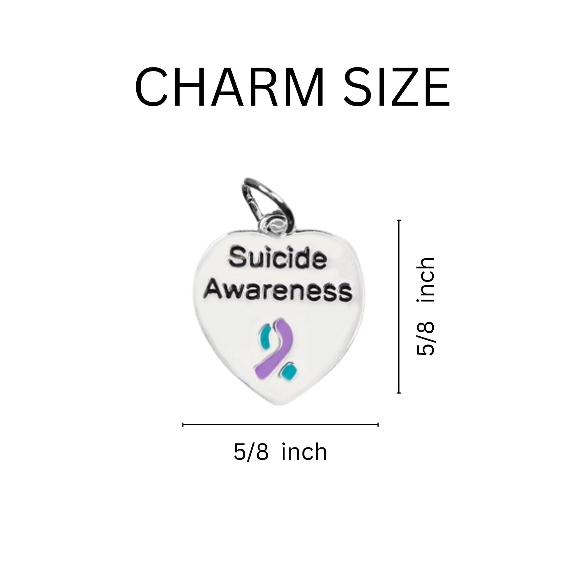 Suicide Awareness Heart Charm Split Style Key Chains