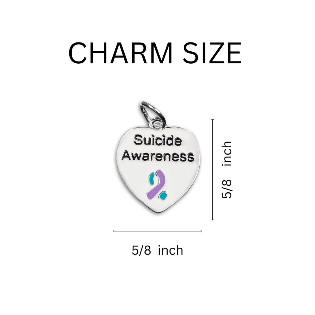 Suicide Awareness Heart Charms