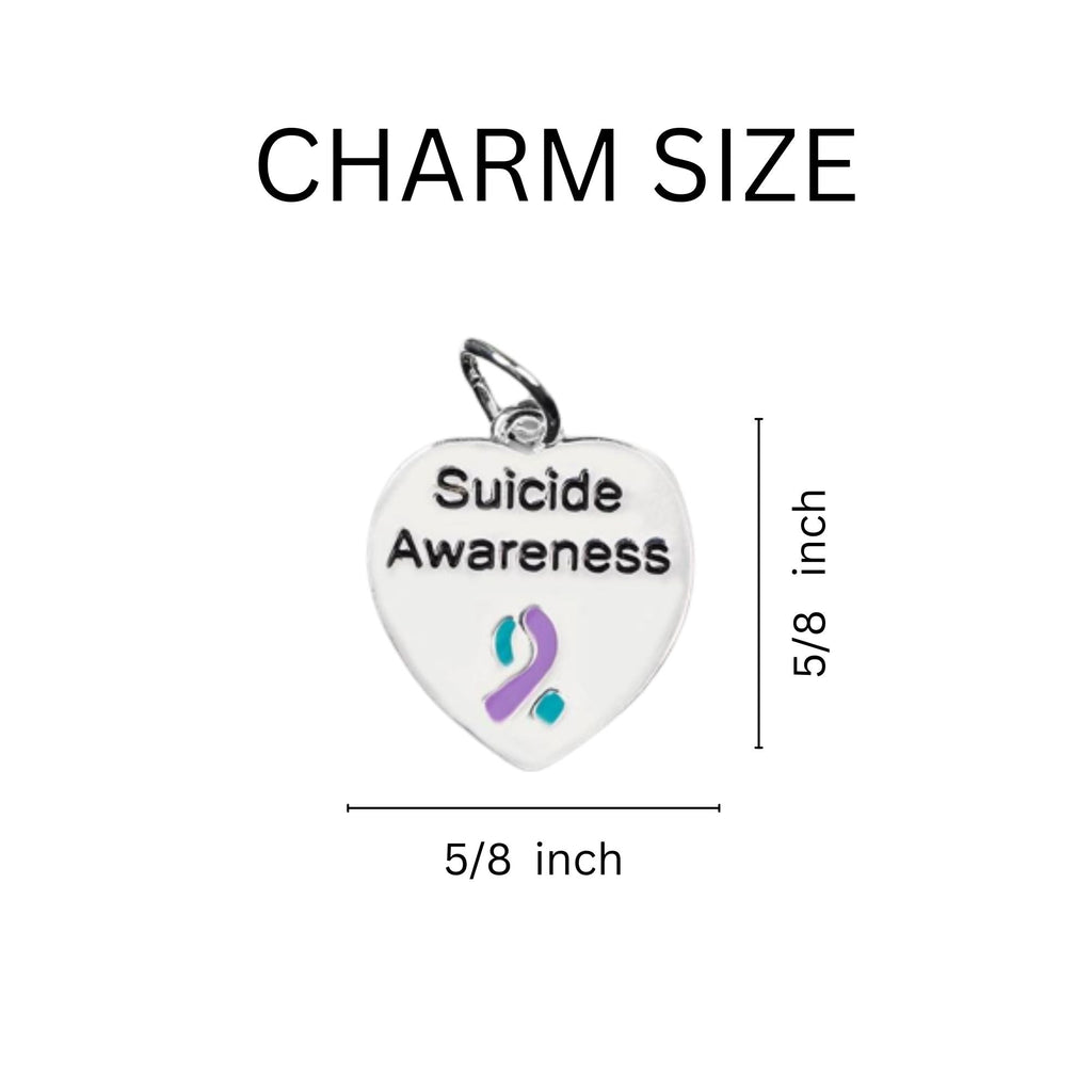Suicide Awareness Small Heart Charm Horseshoe Keychains