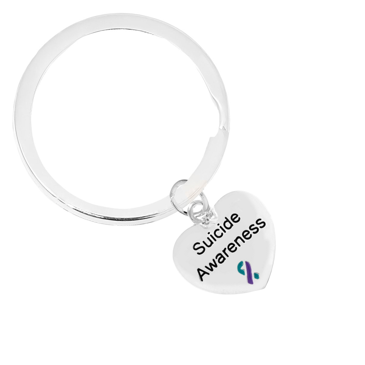 Suicide Large Heart Charm Split Style Key Chains