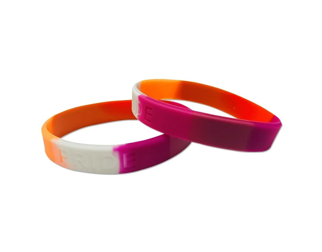 Sunset Lesbian Flag Silicone Bracelets