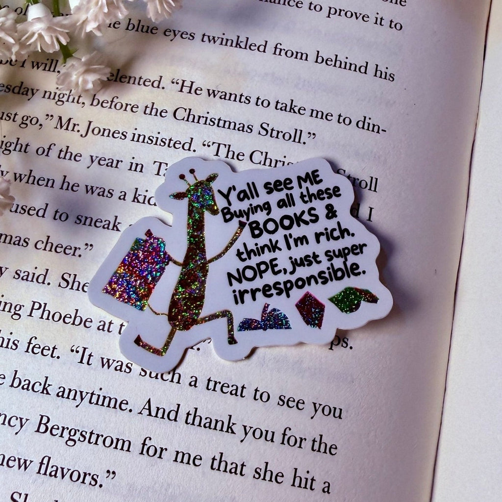 Super Irresponsible Giraffe Crushed Glitter Sticker
