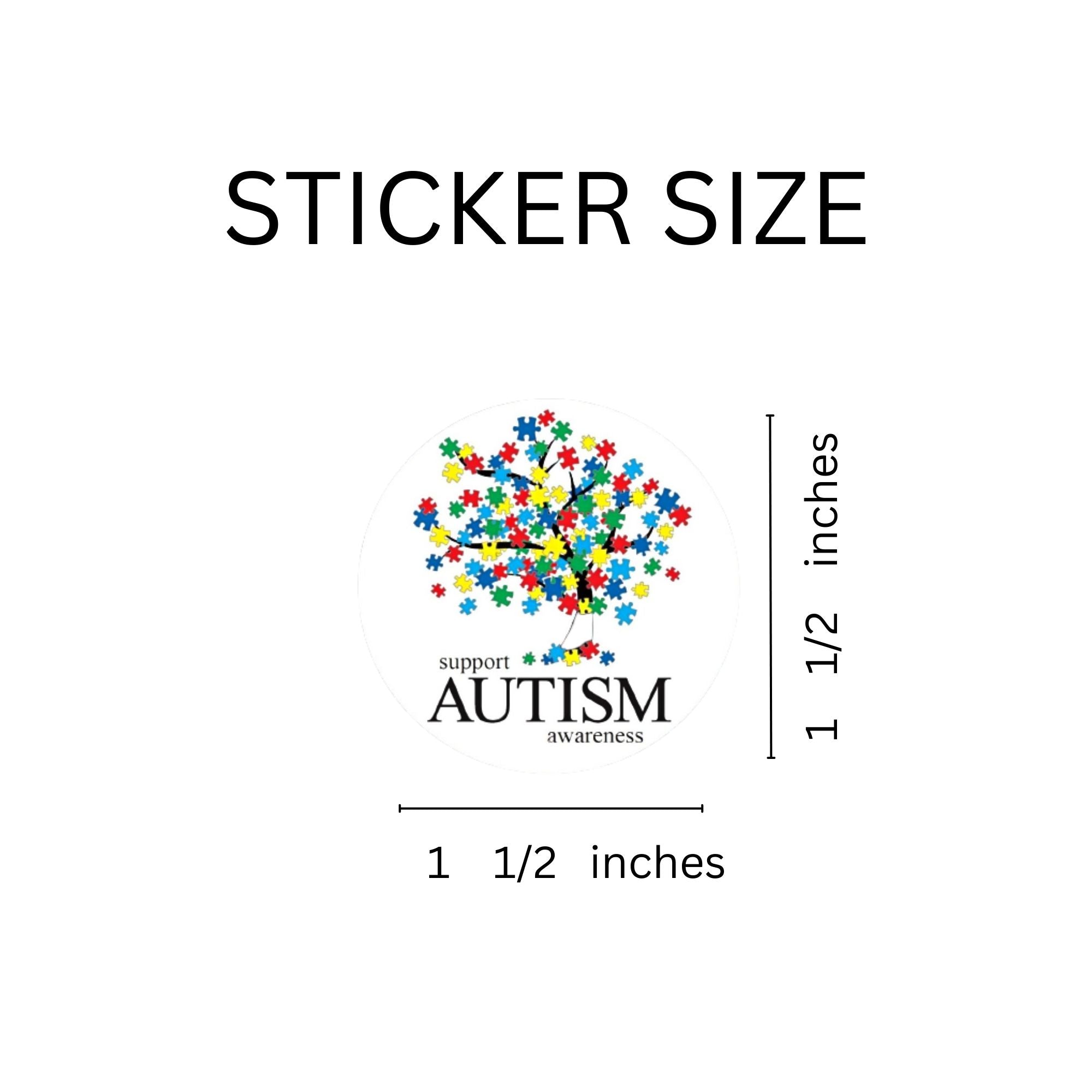 Support Autism Awareness Tree Stickers
