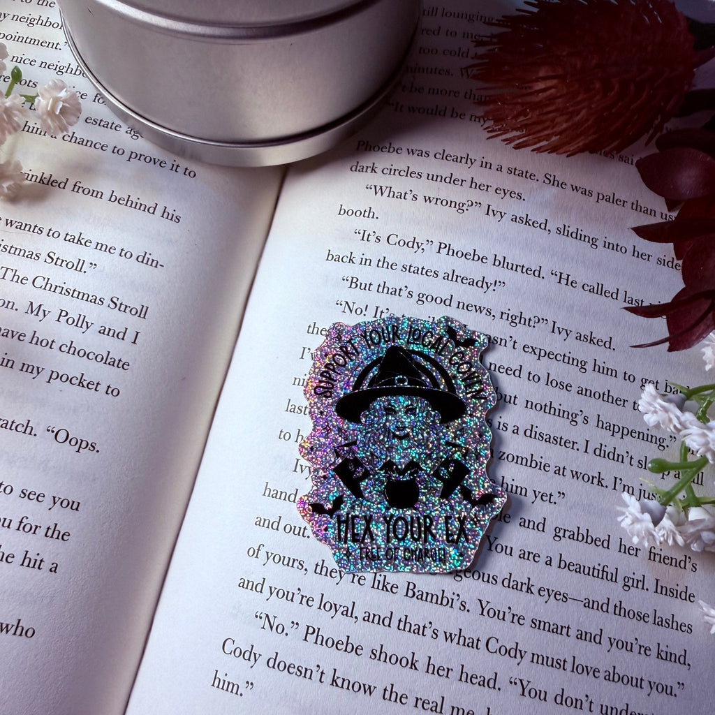 Support Your Local Coven, Hex Your Ex Crushed Gltter Sticker