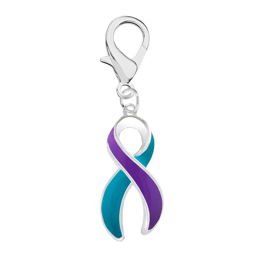 Teal & Purple Ribbon Hanging Charms