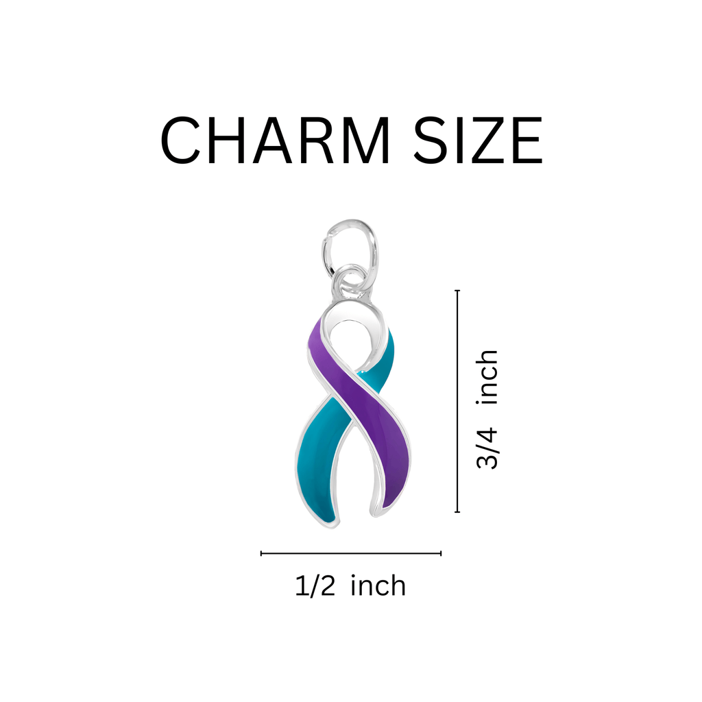 Teal & Purple Ribbon Hanging Charms