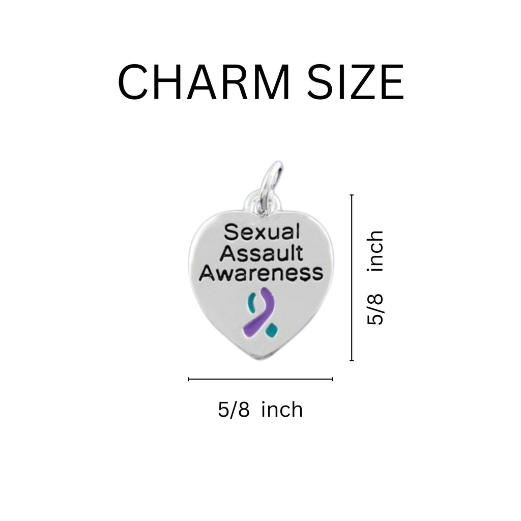 Teal & Purple Ribbon Rope Style Sexual Assault Bracelets