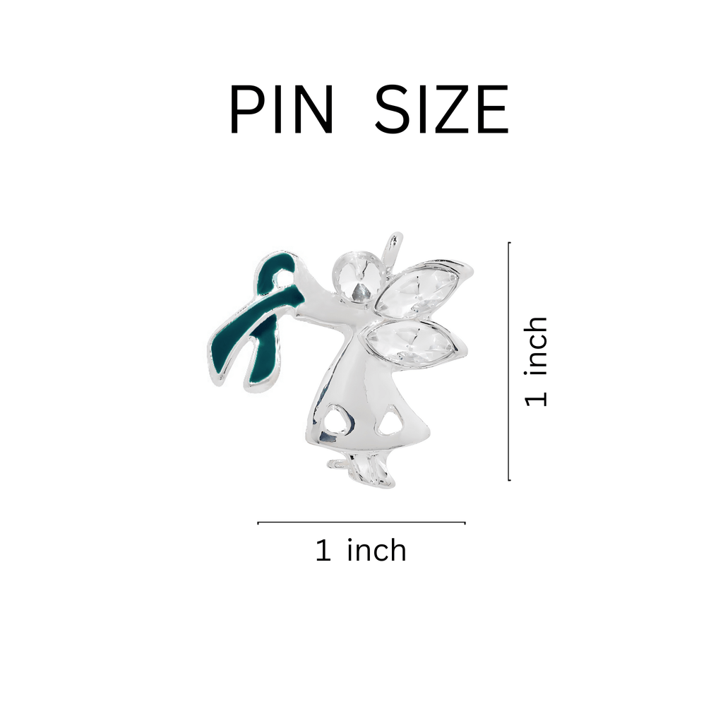 Teal Ribbon Angel By My Side Pins
