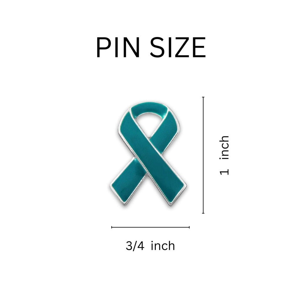 10 Pack Teal Ribbon Awareness Lapel Pins