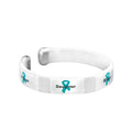 Teal Ribbon Mother Daughter Ovarian Cancer Bangle Bracelets
