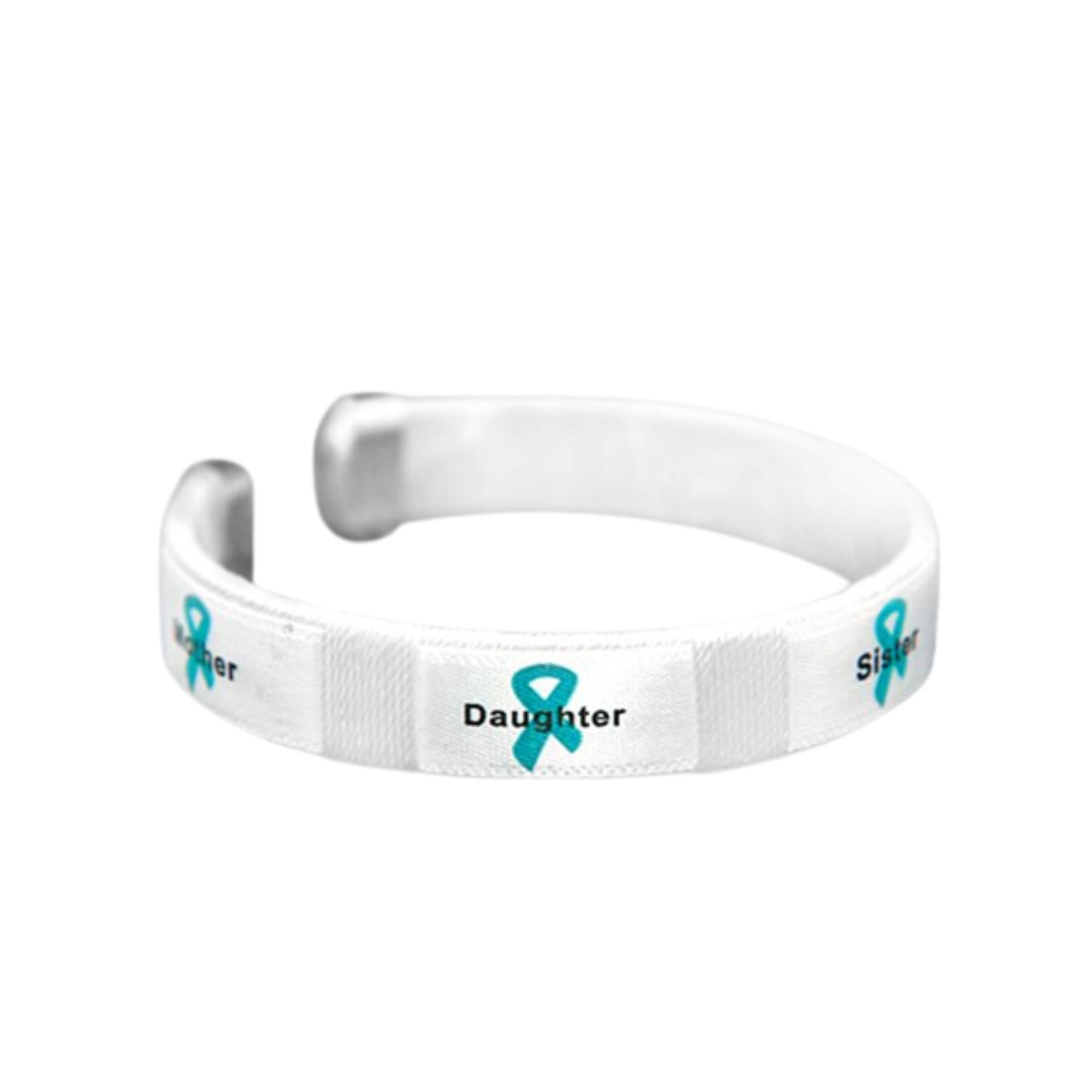 Teal Ribbon Mother Daughter Ovarian Cancer Bangle Bracelets