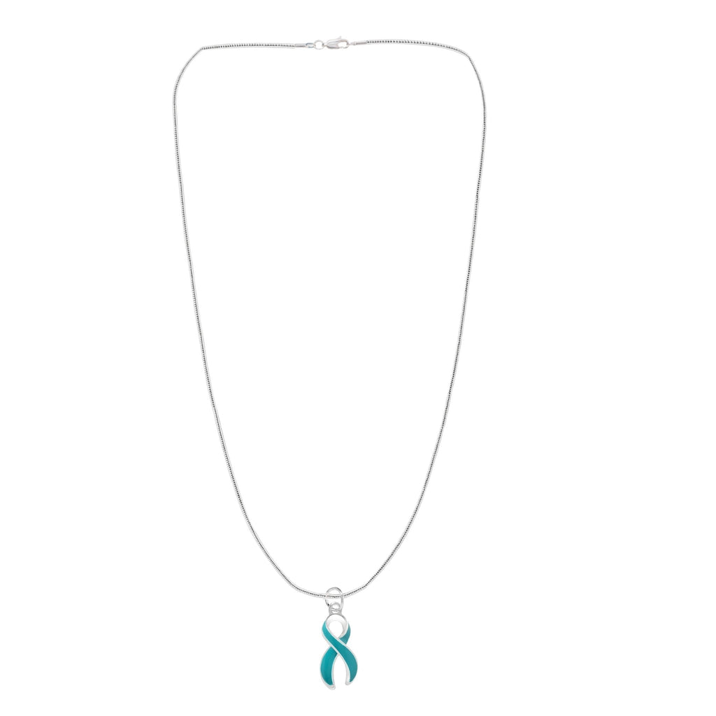 Teal Ribbon Necklaces
