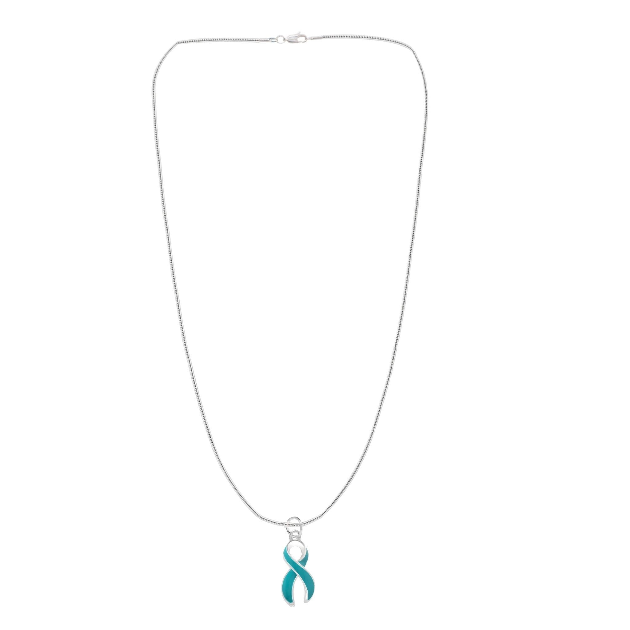 Teal Ribbon Necklaces