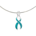Teal Ribbon Necklaces