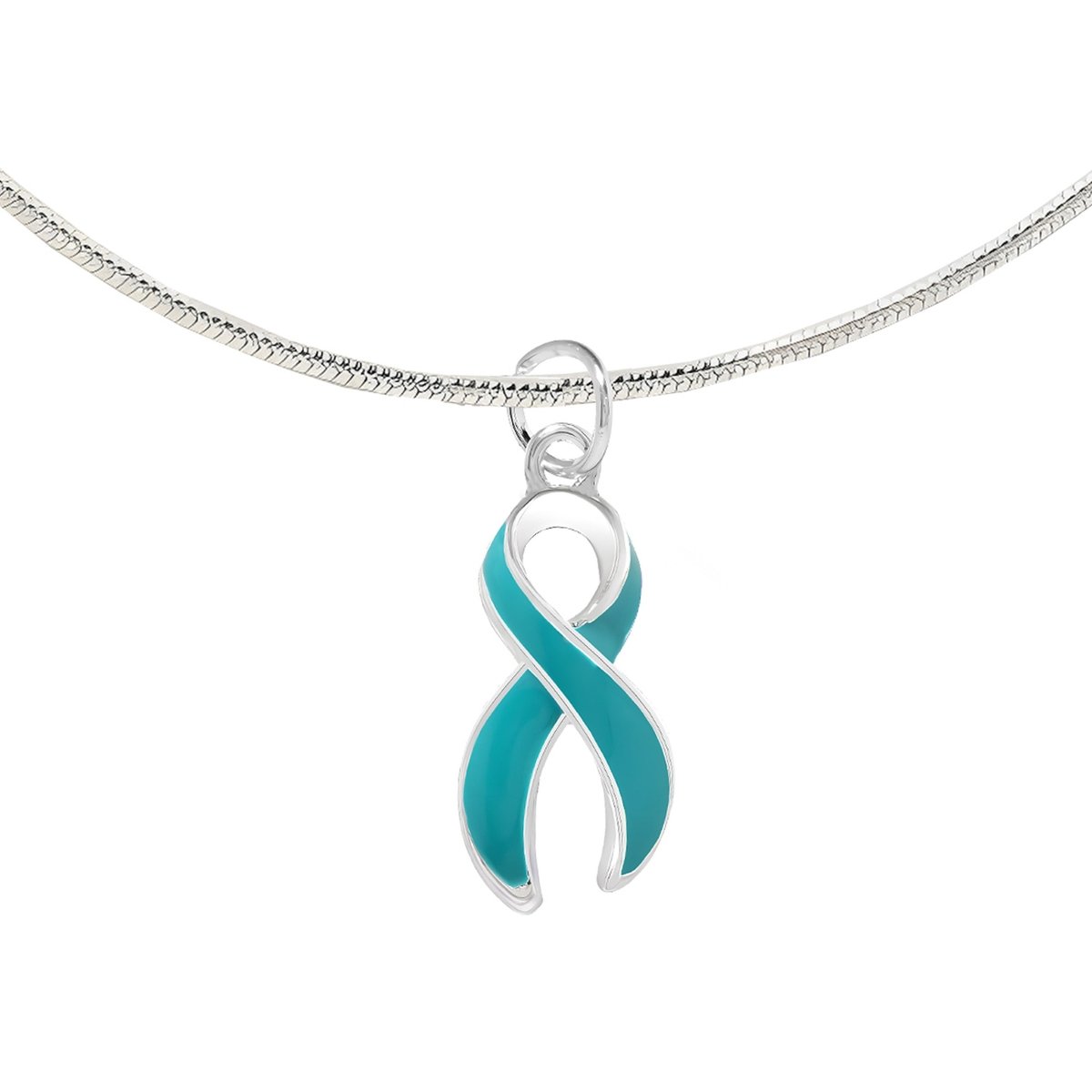 Teal Ribbon Necklaces