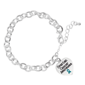 Teal Ribbon Ovarian Cancer Awareness Chunky Charm Bracelets