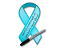 Teal Ribbon Paper Donation Ribbons (50/Pack)