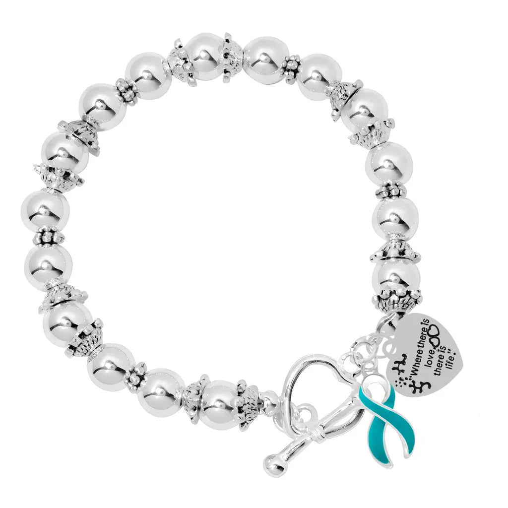 Teal Ribbon Where There is Love Bracelets