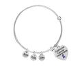 Testicular Cancer Awareness Heart Charm Retractable Bracelets