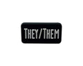 They Them Black Rectangle Pronoun Silicone Pins